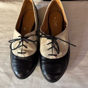 ALDO Women's Two-Tone Black and Cream Loafers